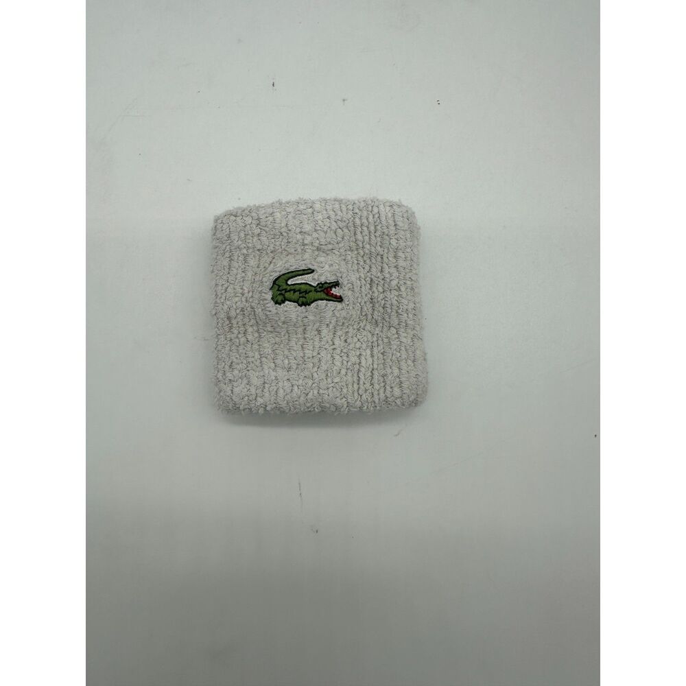 Lacoste Tennis Sweat Wristband w/ Logo For Cotton and Elastic -White
